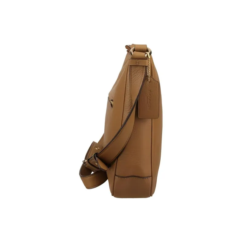 COACH Ellie Pebbled Leather File Bag Shoulder Bag Crossbody Bag Medium Size Women's Saddle Color-2