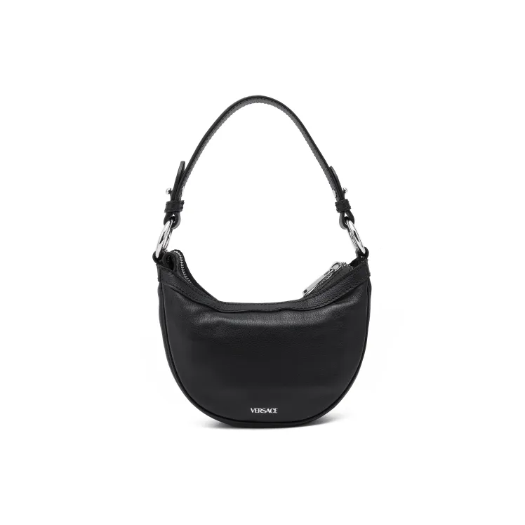 VERSACE Calfskin One Shoulder Handbag Small Size Women's Black-5