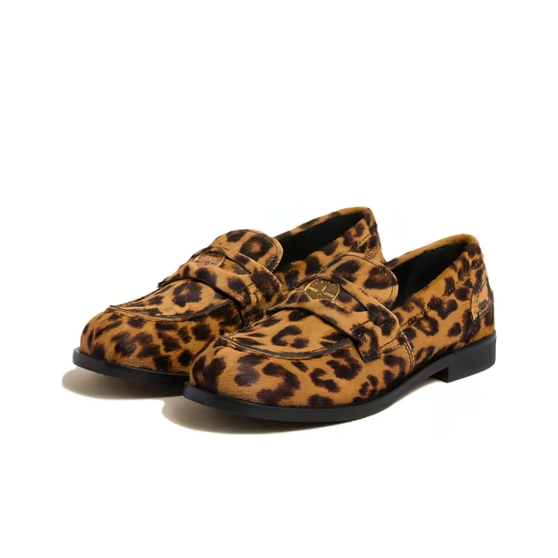 MIU MIU Animal-print Leather Loafers-3