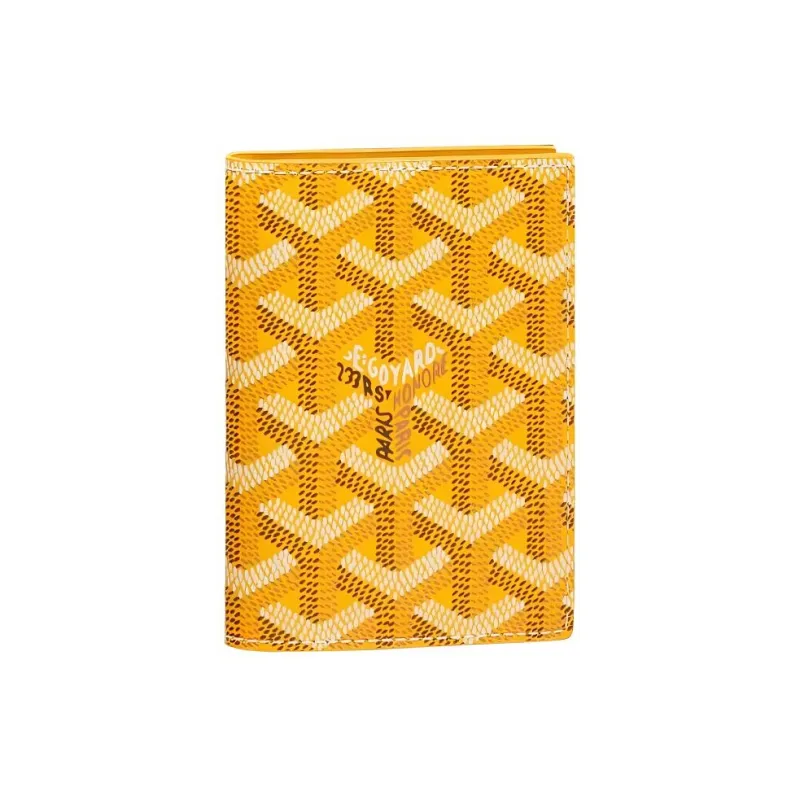 GOYARD SAINT-MARC Canvas Cowhide Card Holder Unisex Yellow-0