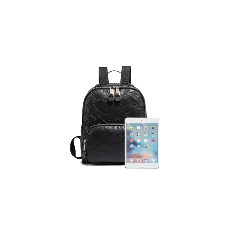 CentarlKatty Polyurethane Synthetic Leather Backpack Regular Black-1