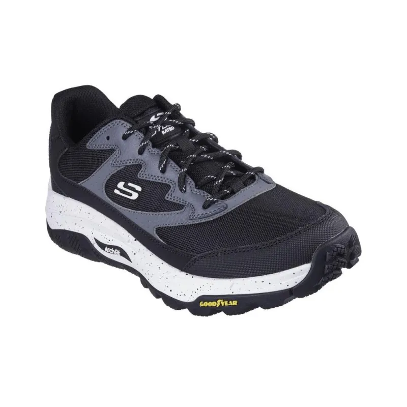 Skechers ARCH FIT SKIP TRACER Cushioned Anti-Slip And Wear-Resistant Lightweight Low-Top Hiking Shoes Men's Black White-2