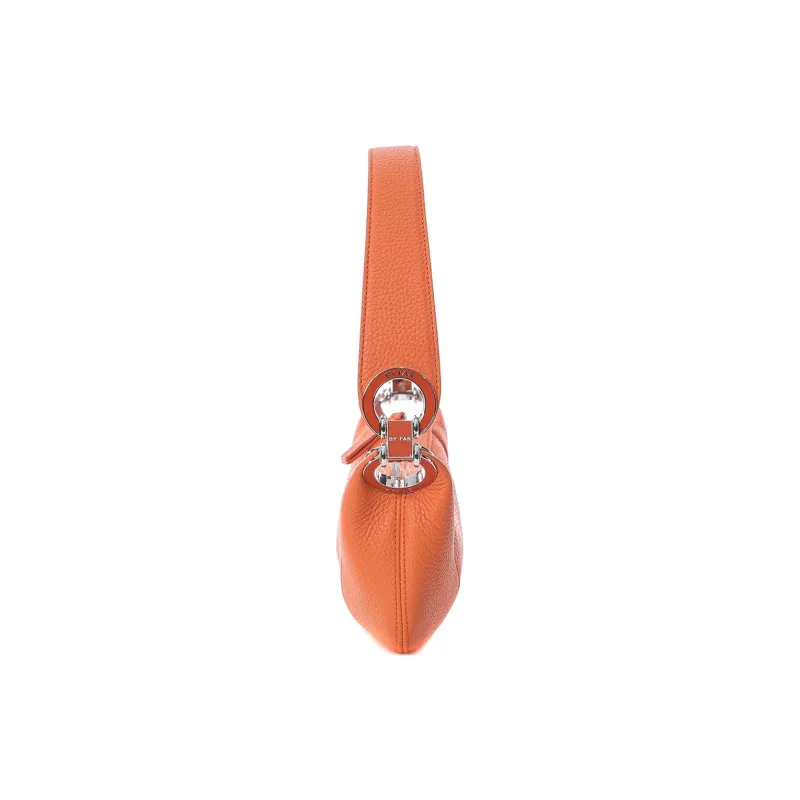 By Far Mini Amira Cow Leather Shoulder Bag Women's Papaya-2