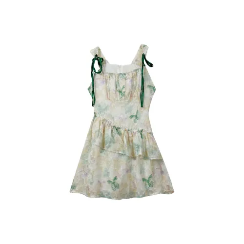 ONE PASS STUDIO Sleeveless Dresses Women's Green Wonderland