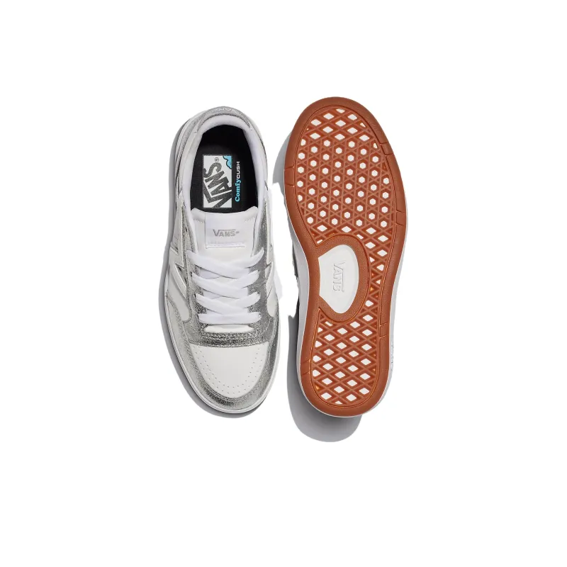 Vans Lowland Comfycush Anti-Slip Wear-Resistant Low-Top Skateboard Shoes Women's Silver-4