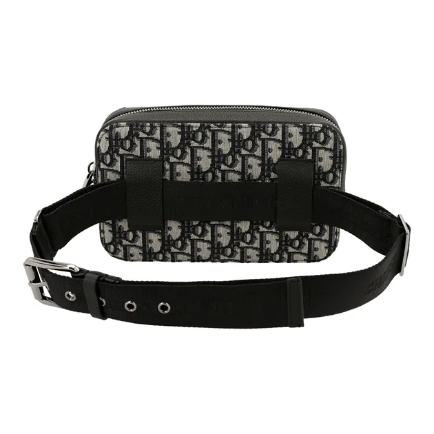 DIOR Nylon Fabric Shoulder Bag Crossbody Bag Sling Bag Fanny Pack Regular Unisex Beige & Black-4