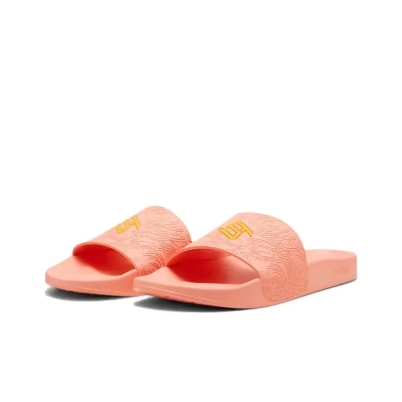 PUMA Slip-Resistant Abrasion-Resistant Slide Slippers Men's Pink Yellow-2
