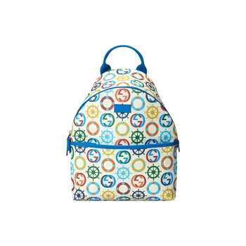 GUCCI Canvas With Leather Kids' Backpacks Kids' White/Blue