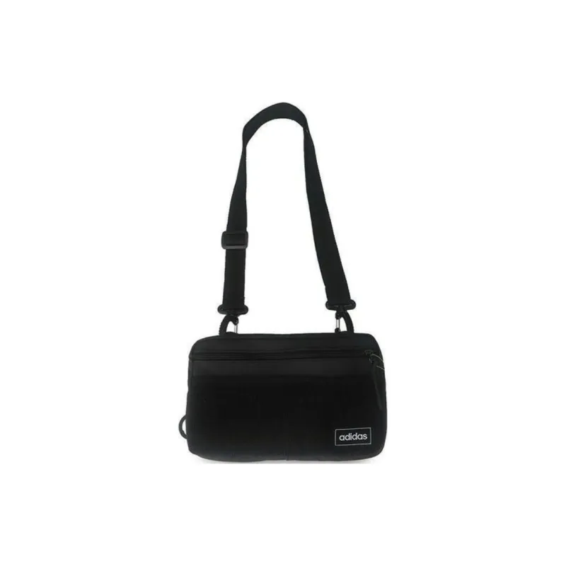 Adidas Polyester With Corduroy Shoulder Bag Crossbody Bag Small Size Unisex Black-4