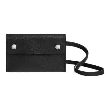 HERMES Epsom Calfskin Wallets Shoulder Bag Crossbody Bag Men's 89 Noir Black