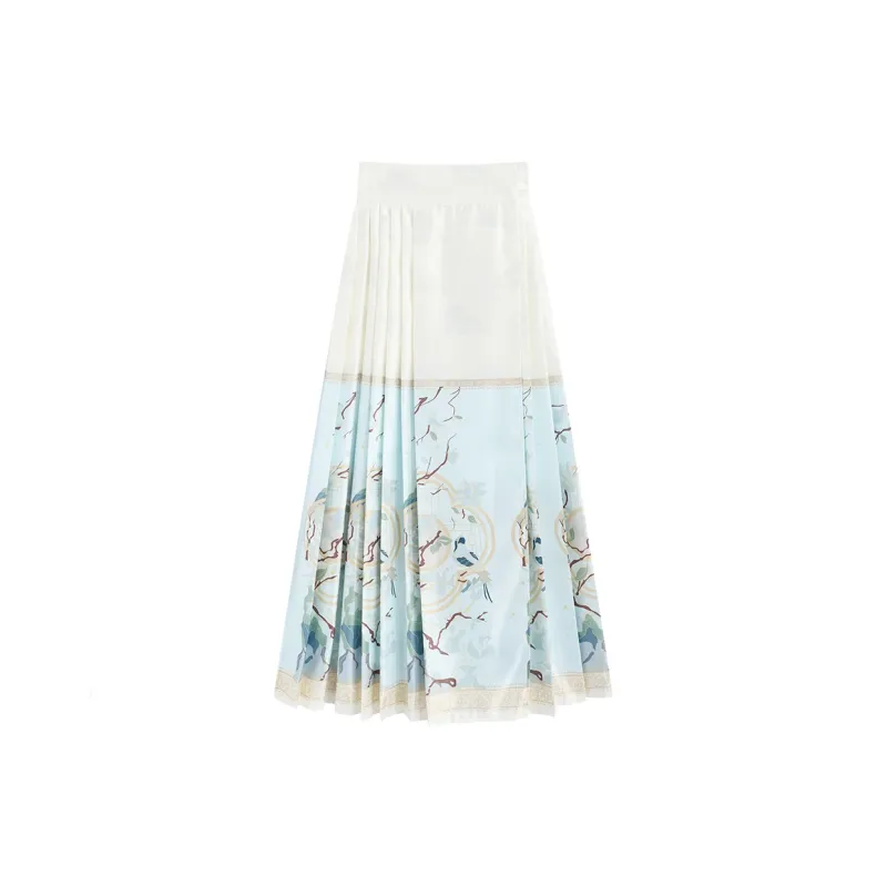 SNZX Casual Long Skirts Women's Ecru-1