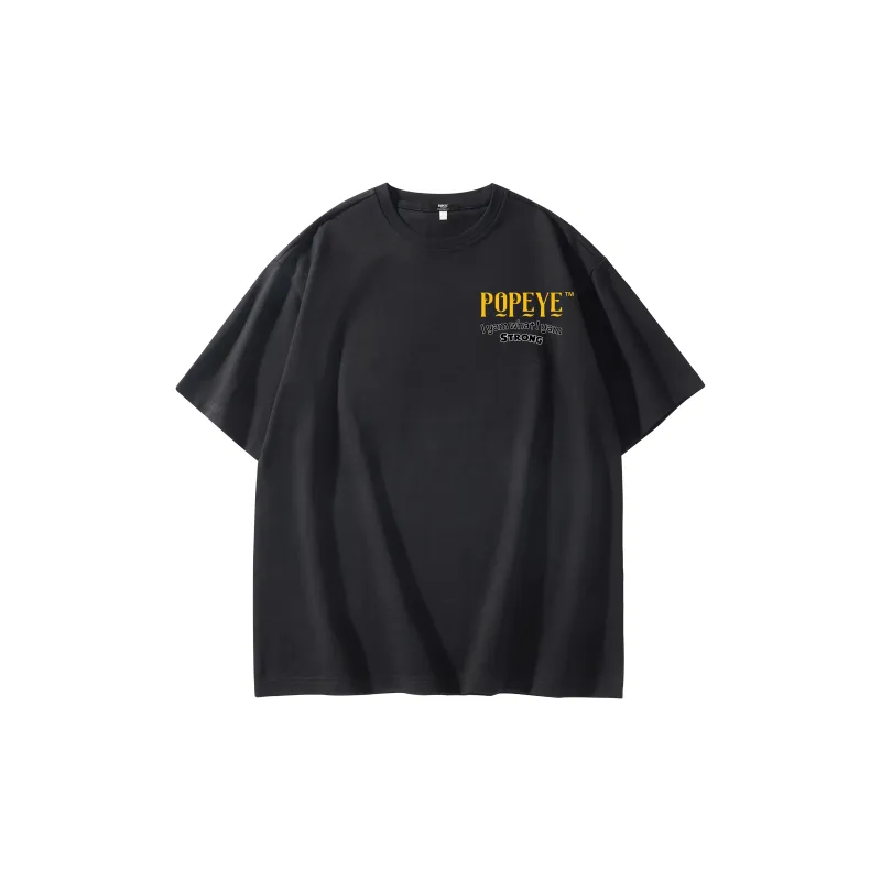 POPEYE Summer Off The Shoulder Loose Fit Casual Crew Neck Short Sleeved T Shirts Unisex-1