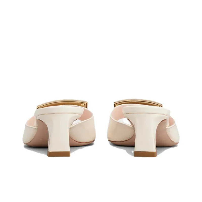 Roger Vivier Trompette Slide Slippers 4.5cm Women's White-4