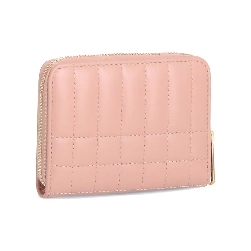 Burberry Lola Lola Bag Quilting Lambskin Wallet Small Size Women's Dark Pink-4