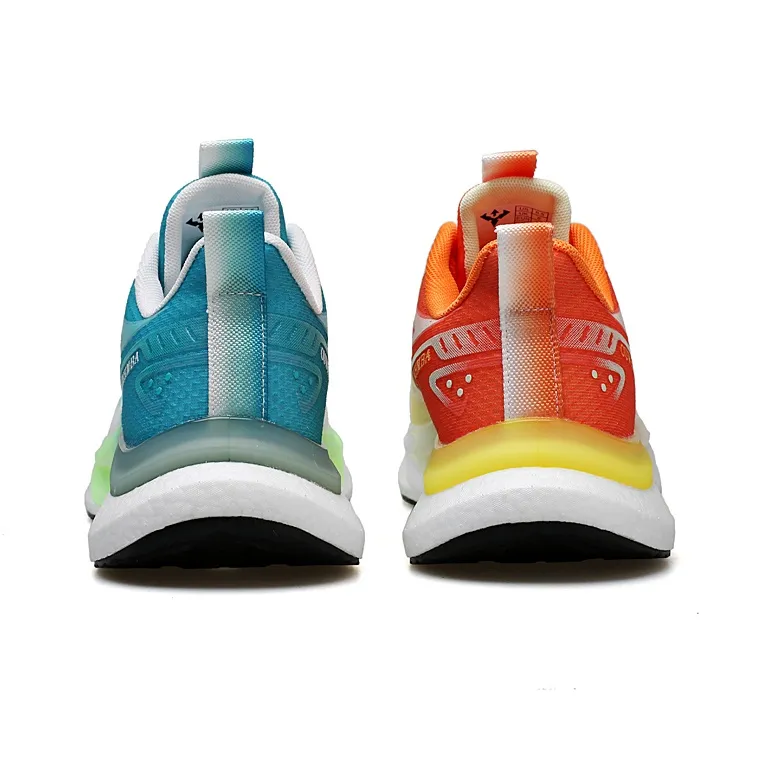 OUWENHEIMANBA Running Shoes Unisex Low Top Ice Orange/White Blue-3