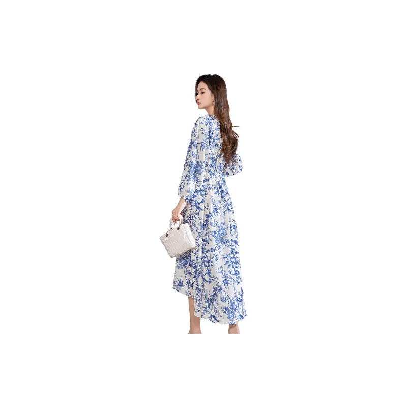 Love Elaine Long Sleeved Dress Women's Blue-1