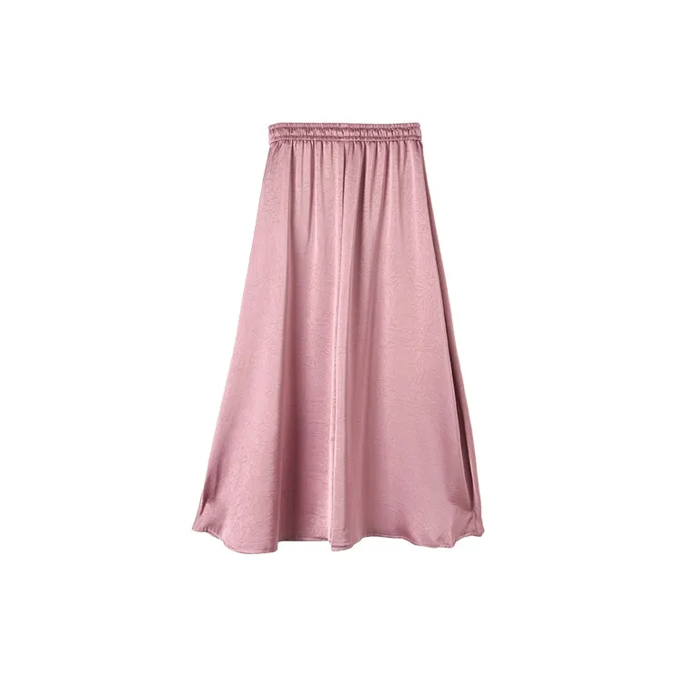 HIPPIEMISS Casual Long Skirts Women's Plum Red-1
