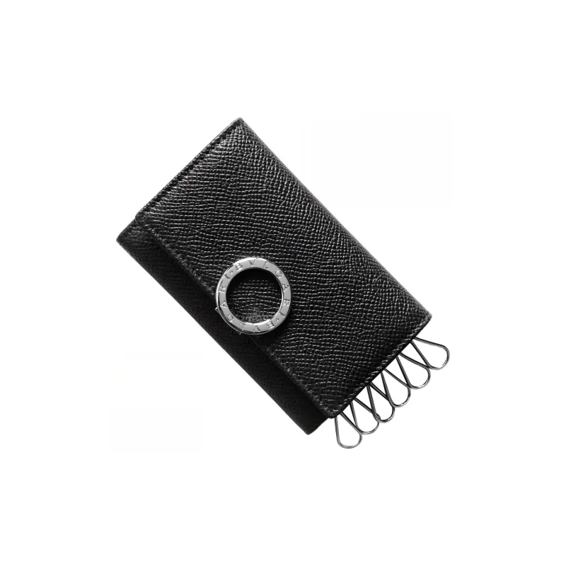 BVLGARI Calfskin Key Pouch Men's Black-1
