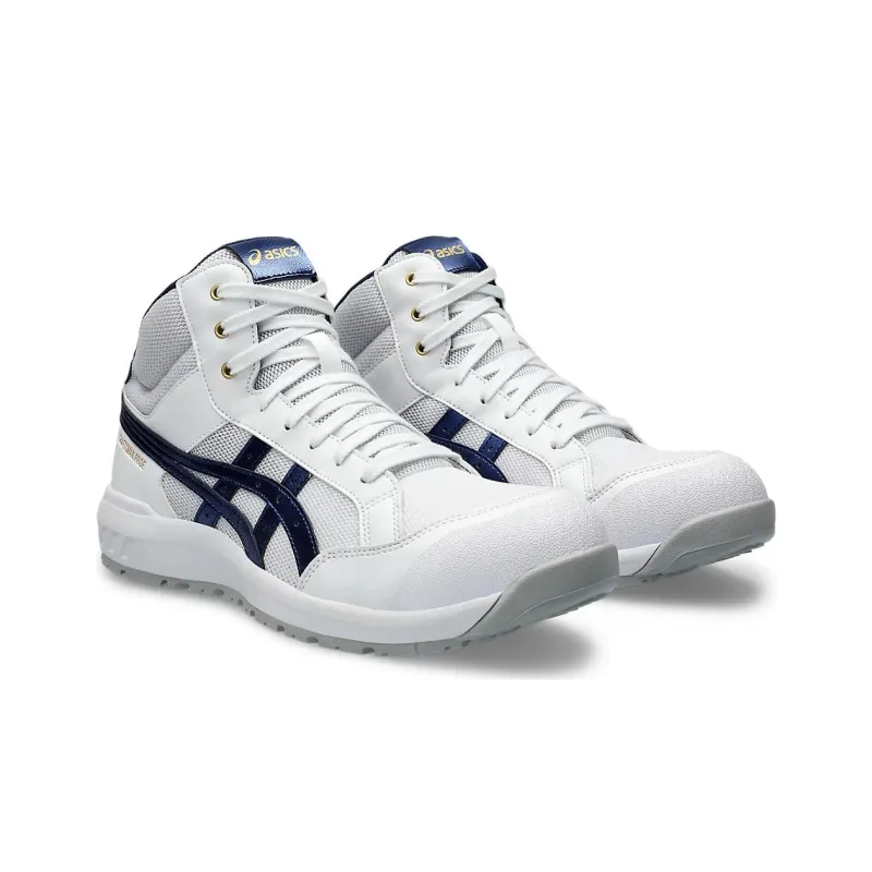Asics Winjob Anti Slip Wear Resistant Mid Top Casual Shoes Unisex White Blue-2