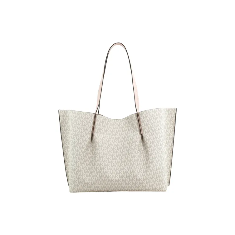 MICHAEL KORS Emilia Canvas Tote Bag, Shopping Bag, Shoulder Bag, Handbag Tubas Women's Beige & Pink-3