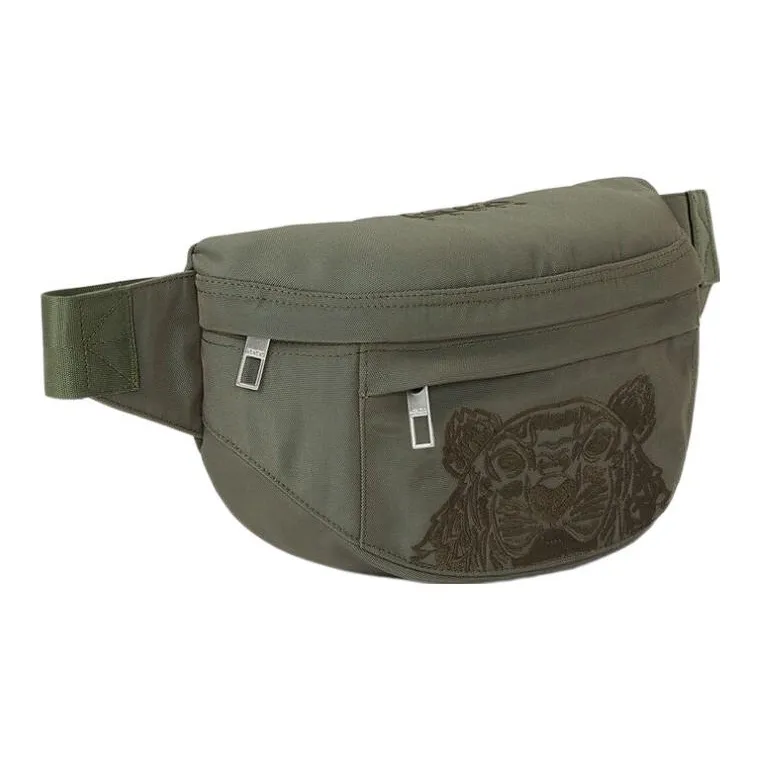KENZO Fabric Sling Bags One Shoulder Crossbody Fanny Pack Regular Men's Gray Green-2