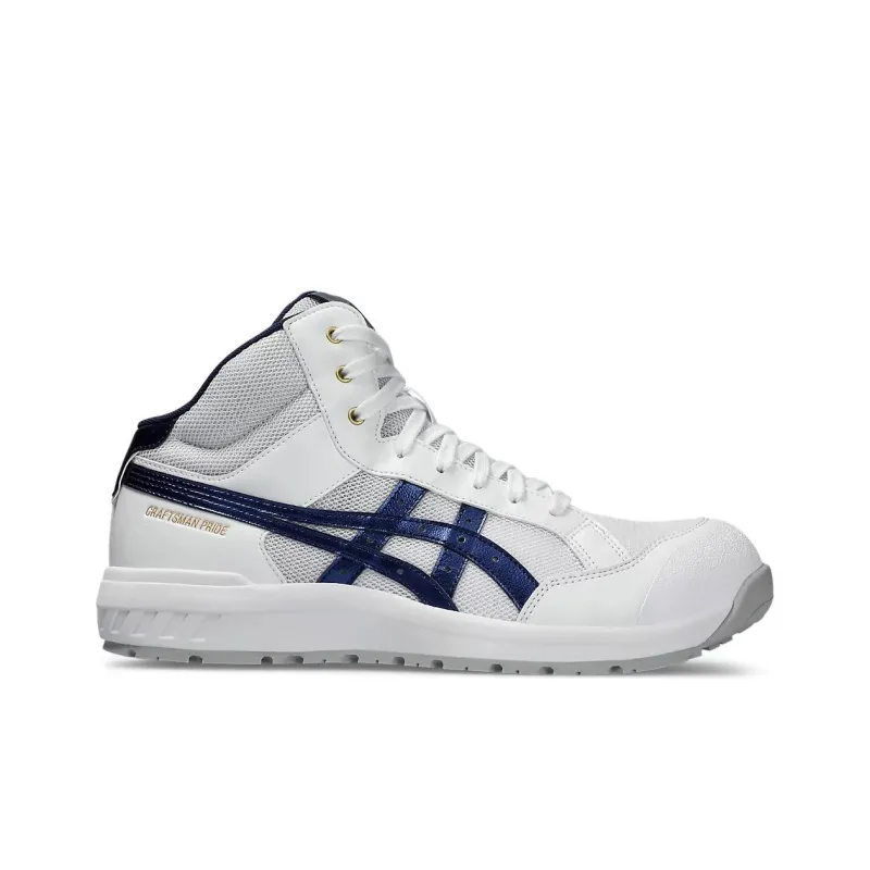 Asics Winjob Anti Slip Wear Resistant Mid Top Casual Shoes Unisex White Blue-1