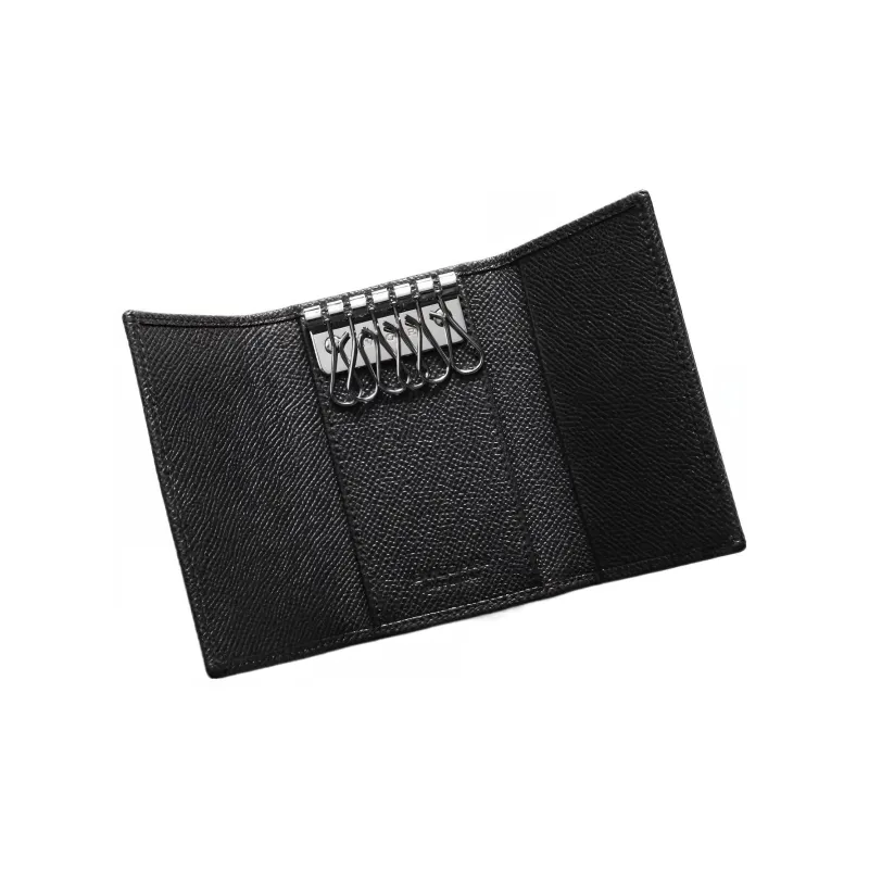 BVLGARI Calfskin Key Pouch Men's Black-3
