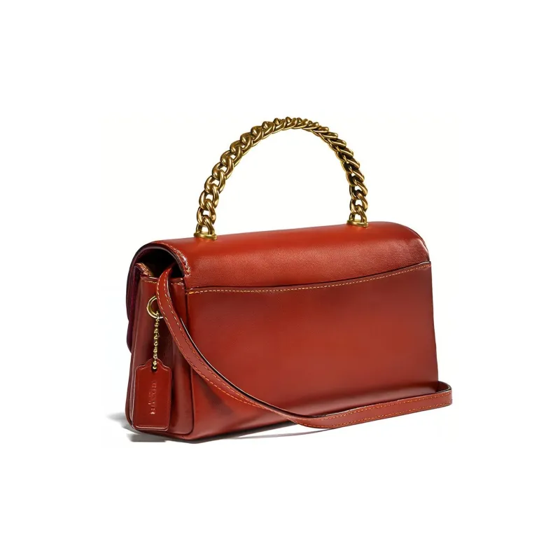 COACH Blair Leather Crossbody Bag Shoulder Bag Crossbody Bag Chain Handbag Women's Red Brown & Brown Monogram-1