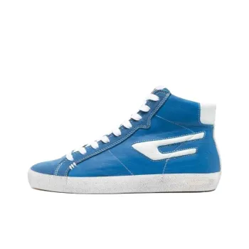 DIESEL High-Top Skateboard Shoes Men's Blue White