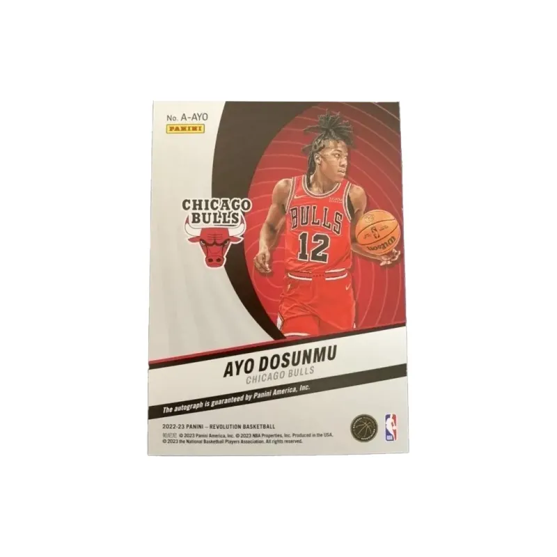 PANINI 2022 23 Ayo Dosunmu Revolution Signature Dot Fold Basketball Card, Card Product Access Sports Cards 1 Pc-1