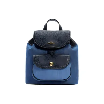 COACH Pennie Cow Leather Backpack Small Size Women's Denim Blue Mixed Color