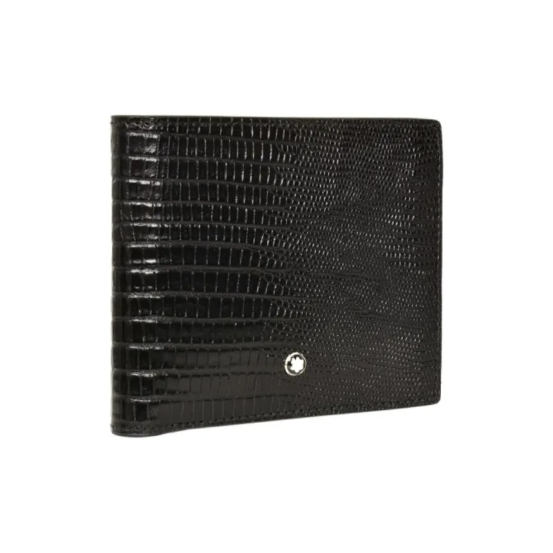 MONTBLANC Crocodile Embossed Leather Wallet Men's Black-1