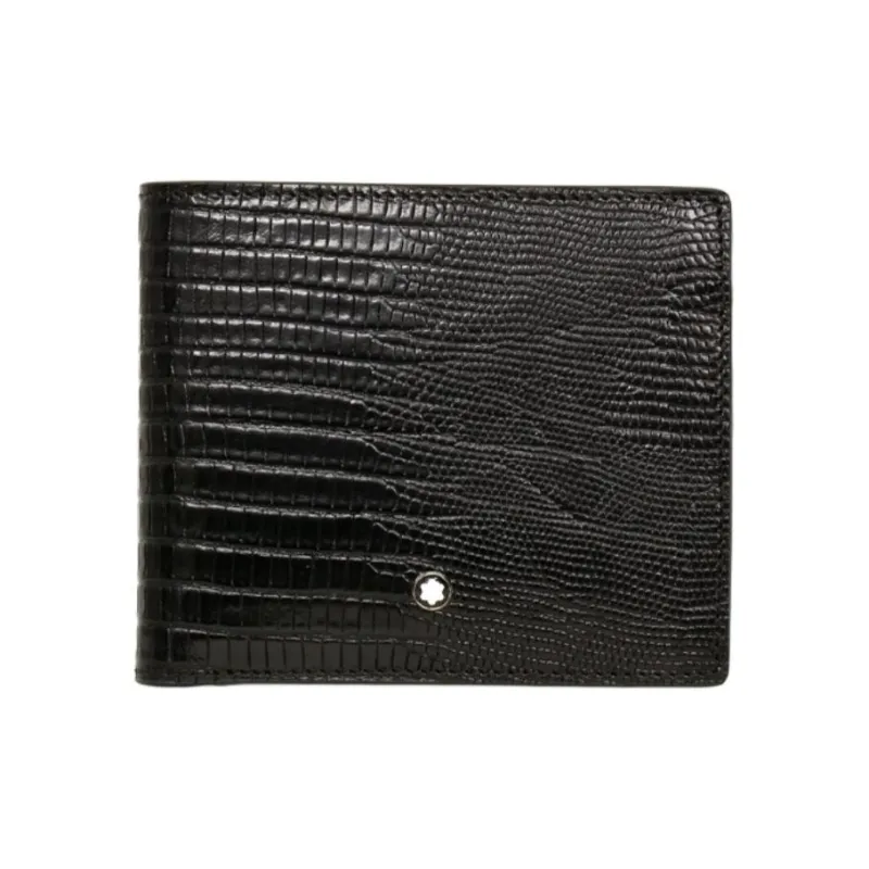 MONTBLANC Crocodile Embossed Leather Wallet Men's Black-0