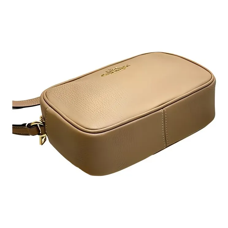 COACH Jamie Leather Shoulder Bag, Crossbody Bag Trumpets Women's Gold & Taupe-3