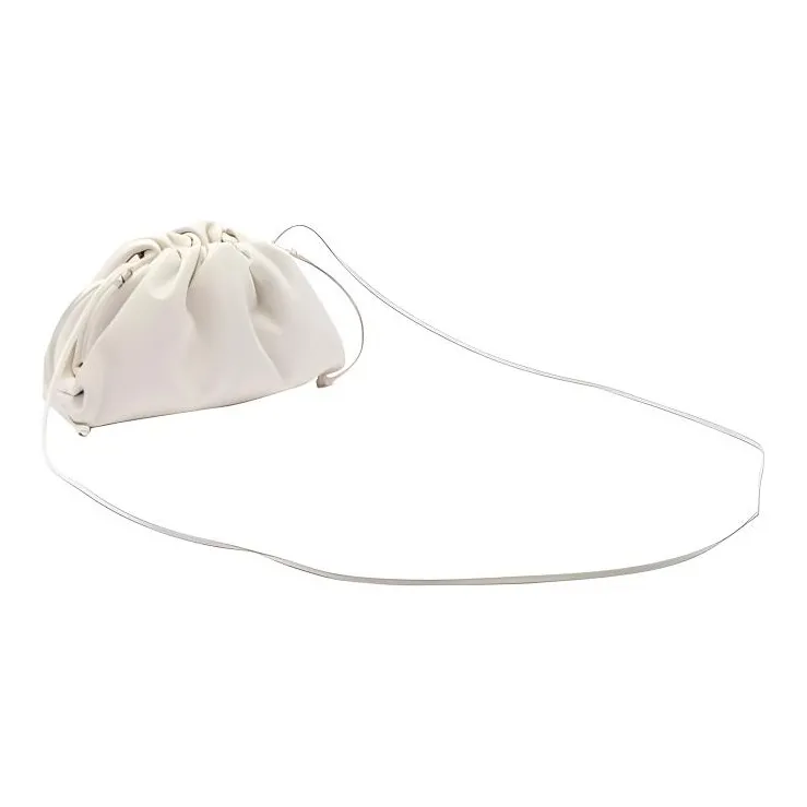 Bottega Veneta Smooth Calf Leather Cloud Bag Clutch Mini Women's White-1