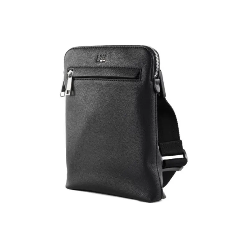 HUGO BOSS Polyester With Artificial Leather One Shoulder Handbag, Crossbody Bag Men's Black-3