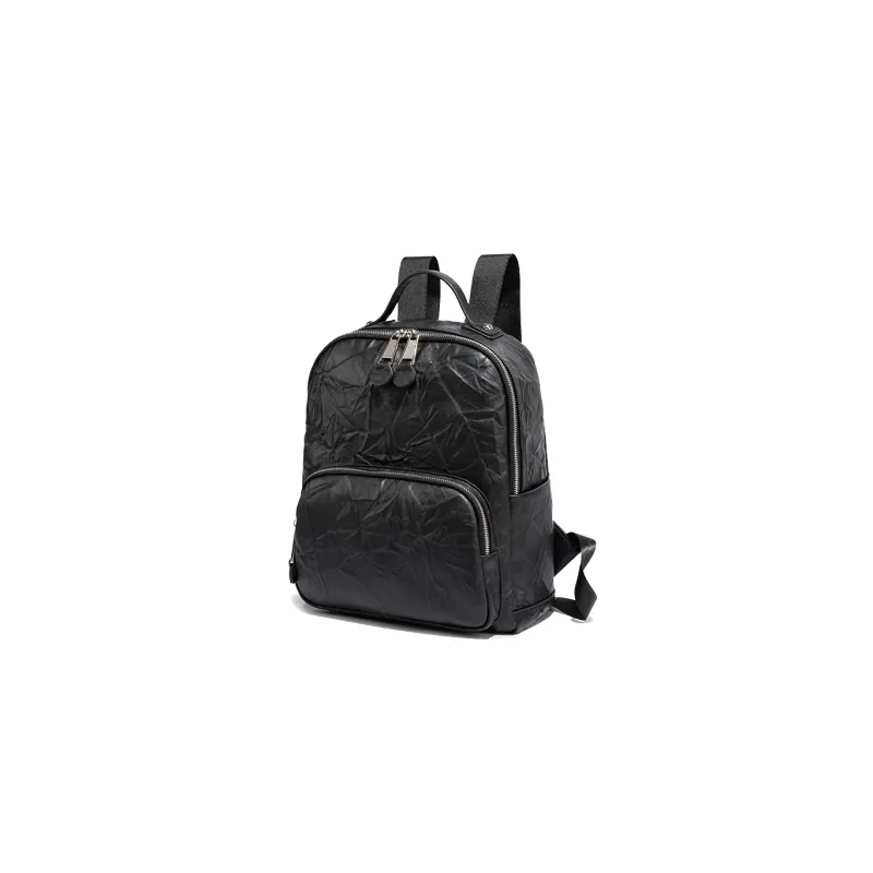CentarlKatty Polyurethane Synthetic Leather Backpack Regular Black-2