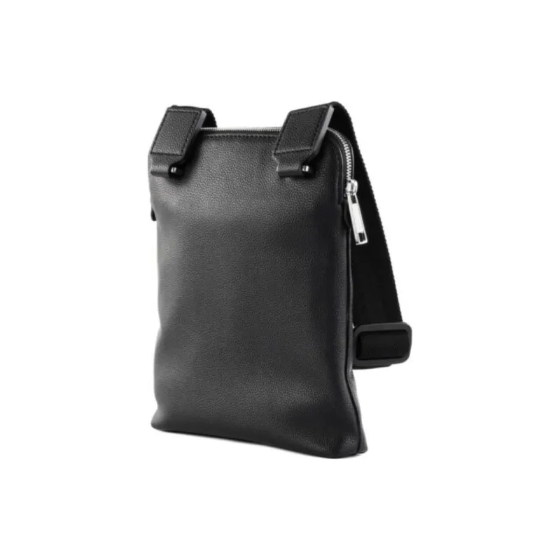 HUGO BOSS Polyester With Artificial Leather One Shoulder Handbag, Crossbody Bag Men's Black-8