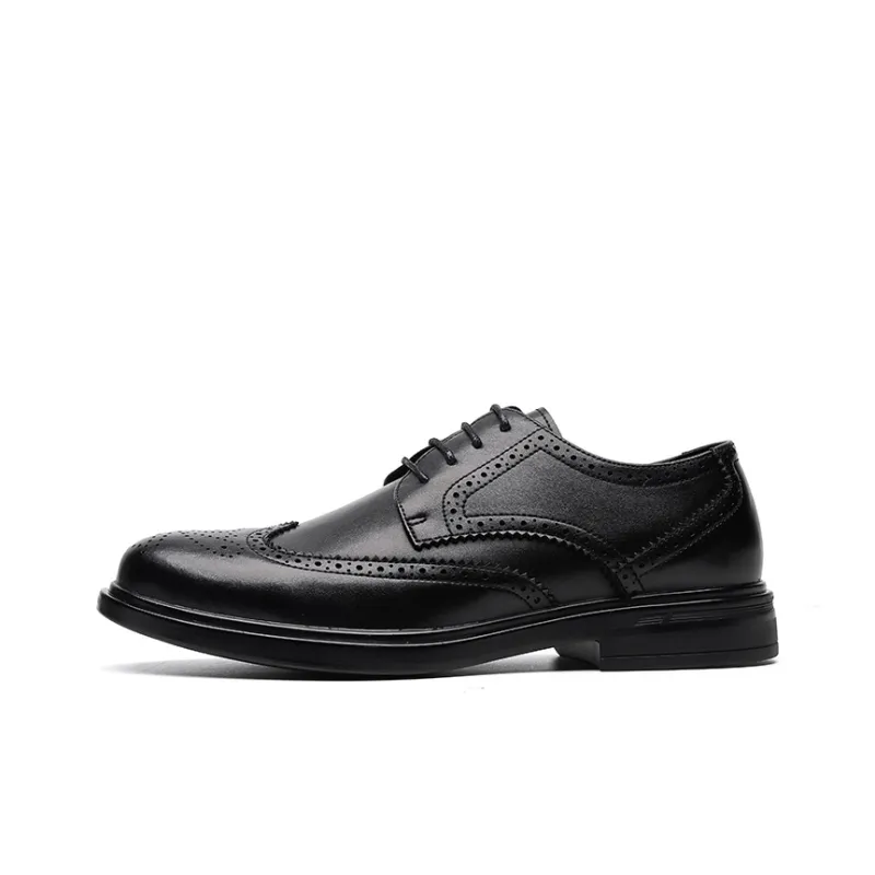 LUOMAIKE Dress Shoes Men Low Top Black/Brown-0