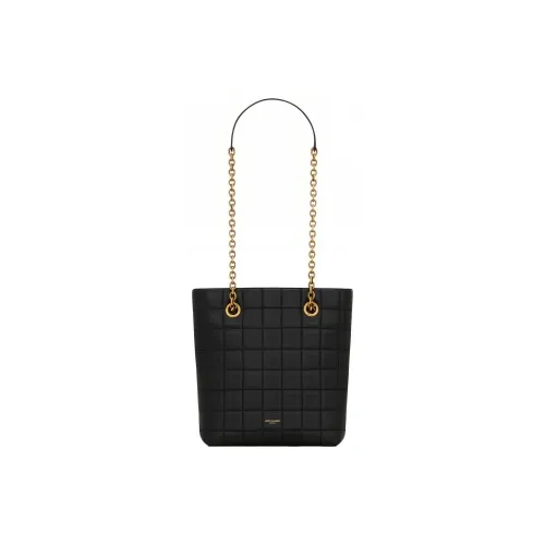 SAINT LAURENT Lambskin Tote Bag Shopping Bag Shoulder Bags Women's Black