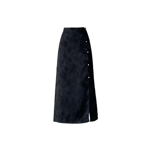 Karennu Casual Long Skirts Women's Black