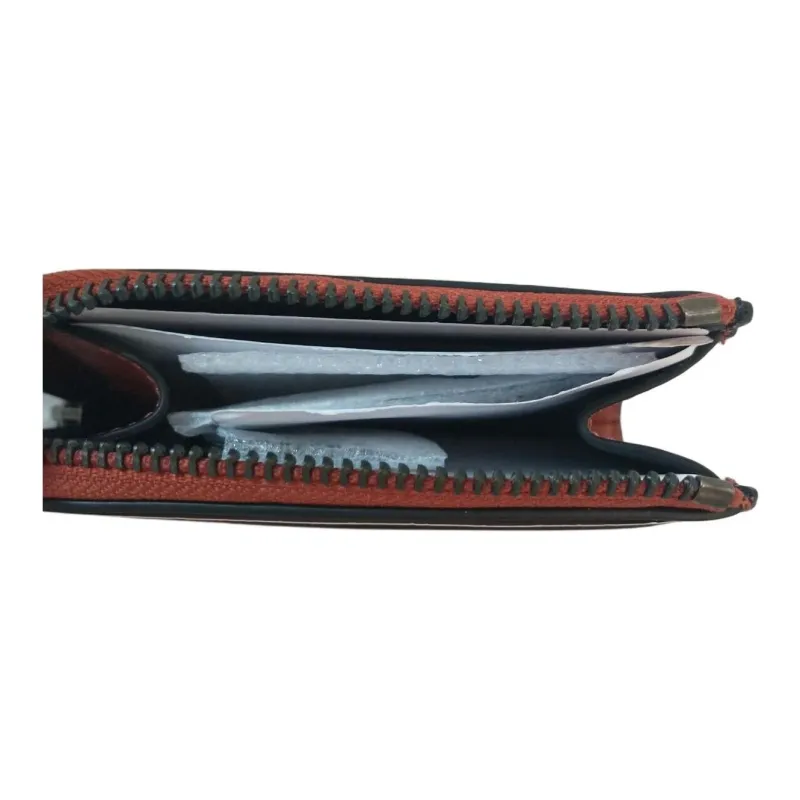 COACH Card Case Premium Calfskin Card Holder Wallet Unisex Orange-2