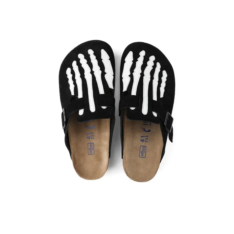 HANQIAORIJI Broken Cocoon Series EVA Abrasion-Resistant Slip-Resistant Slip-on Lazy Slippers Unisex Black-5