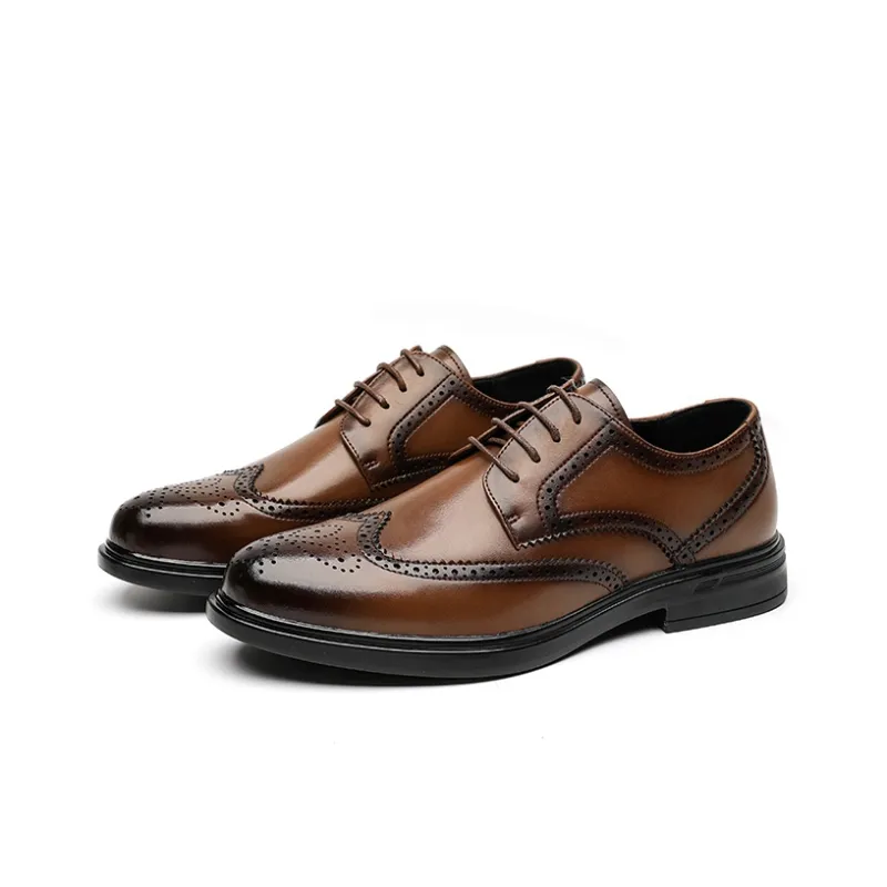 LUOMAIKE Dress Shoes Men Low Top Black/Brown-6