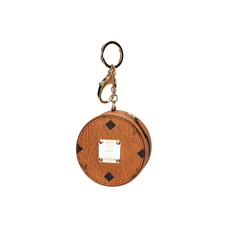MCM Leather Key Pouch Regular Men's Cognac-1