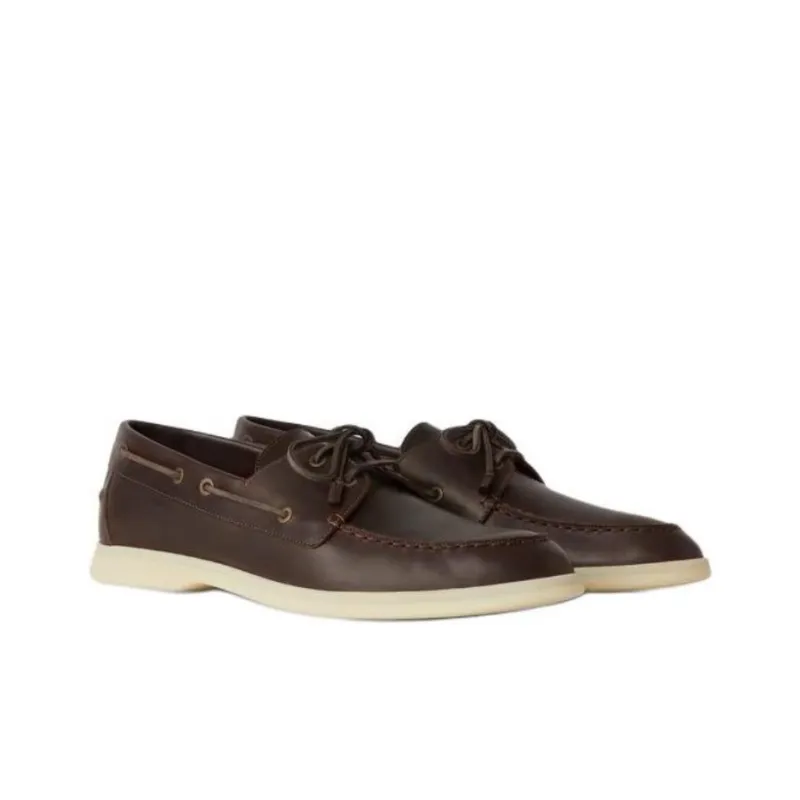 Loro Piana Sea-Sail Walk Boat Shoes Men's Brown-2