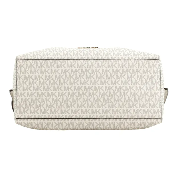 MICHAEL KORS Emilia Canvas Tote Bag, Shopping Bag, Shoulder Bag, Handbag Tubas Women's Beige & Pink-4