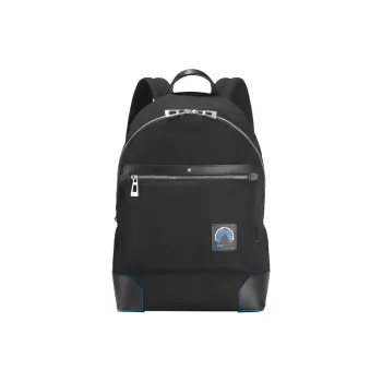 MONTBLANC Leather Backpack Medium Size Men's Black