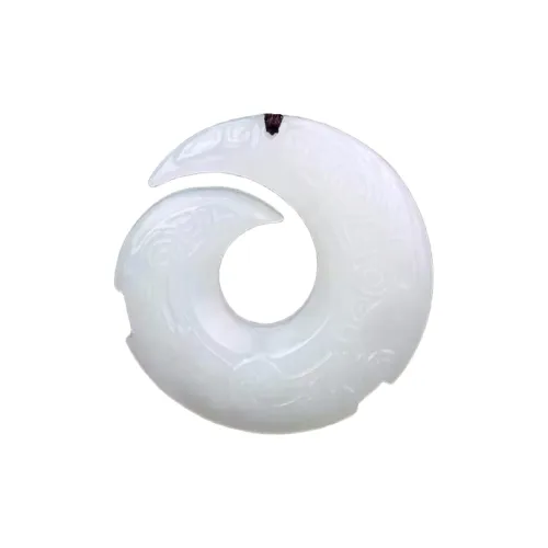 Jing Ruyu Pendants Pale Greenish-White Jade Men's