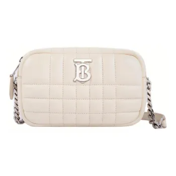 Burberry Lola Lola Bag Leather Camera Bag Shoulder Bag Crossbody Bag Small Size Women's White
